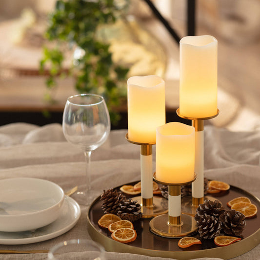 Pack de 3 Velas LED Cera Natural con Control Remoto