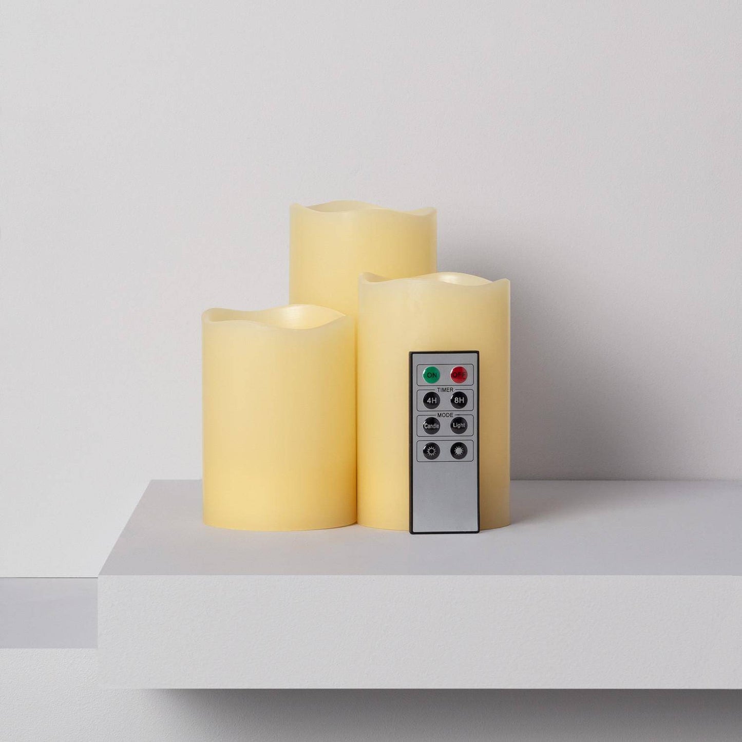 Pack de 3 Velas LED Cera Natural con Control Remoto