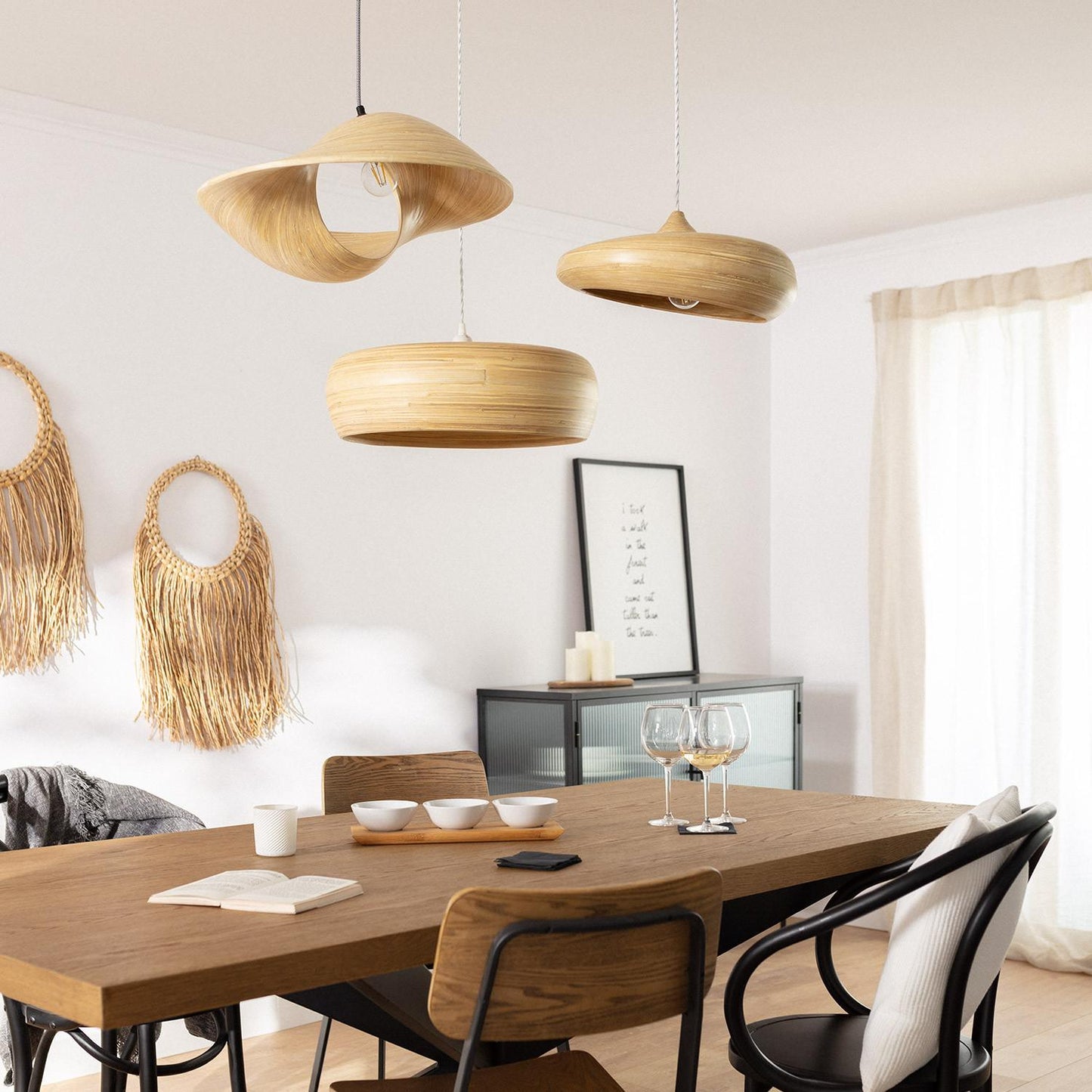 Pantalla Lámpara Colgante Bambú Shuka Sari Big Ø500 mm ILUZZIA