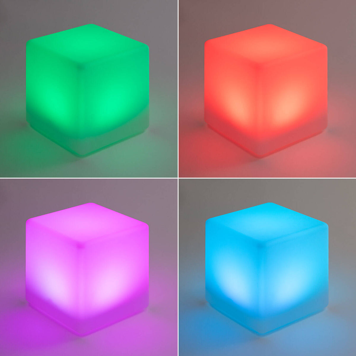 Cubo LED RGBW 30cm Recargable Solar + USB