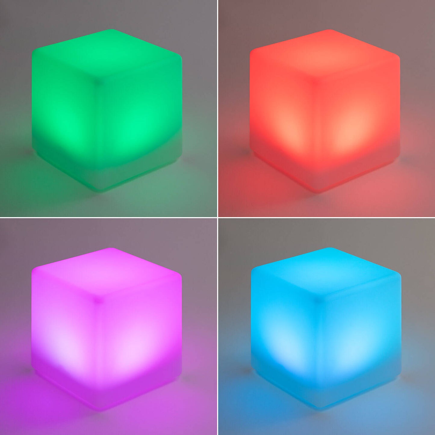 Cubo LED RGBW 30cm Recargable Solar + USB