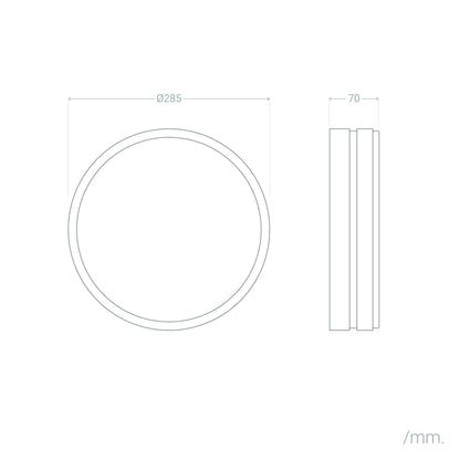 Plafón Circular Exterior Aluminio Ø285 mm Kadam