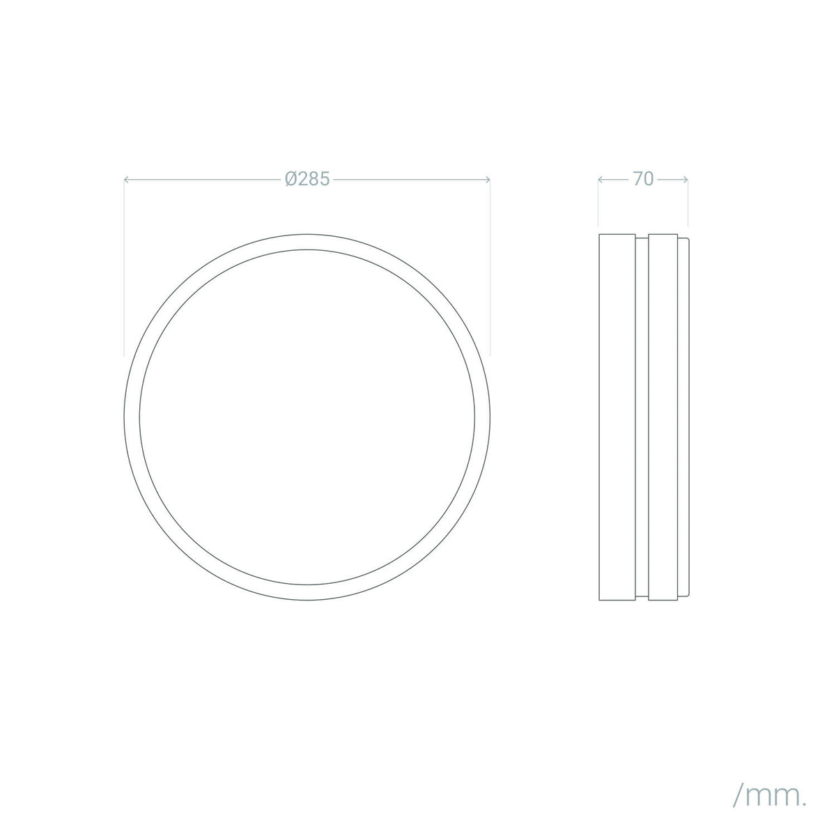 Plafón Circular Exterior Aluminio Ø285 mm Kadam