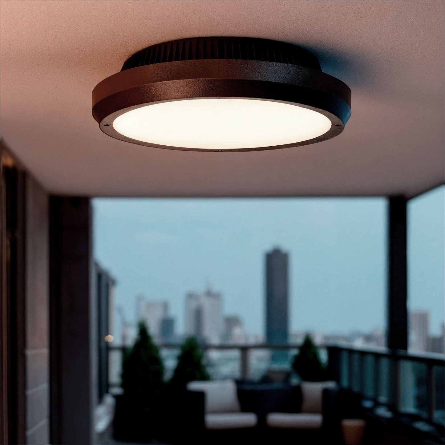 Plafón Circular para Exterior Ø300mm IP65 Curio Negro