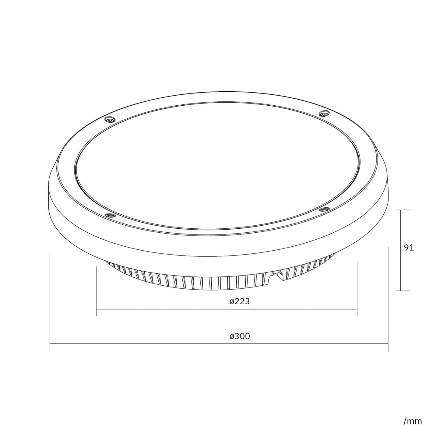 Plafón Circular para Exterior Ø300mm IP65 Curio Negro