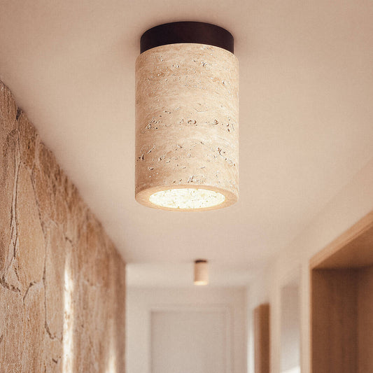 Aplique de techo en Travertino y Madera Enzo