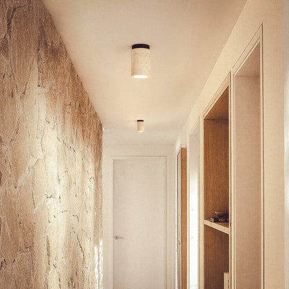 Aplique de techo en Travertino y Madera Enzo