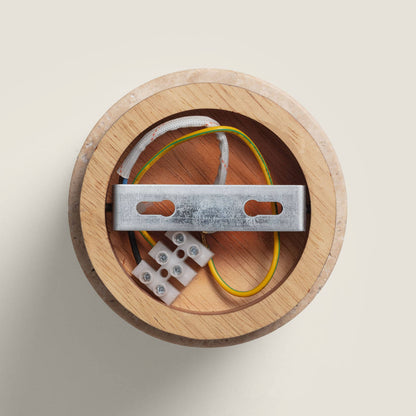 Aplique de techo en Travertino y Madera Enzo