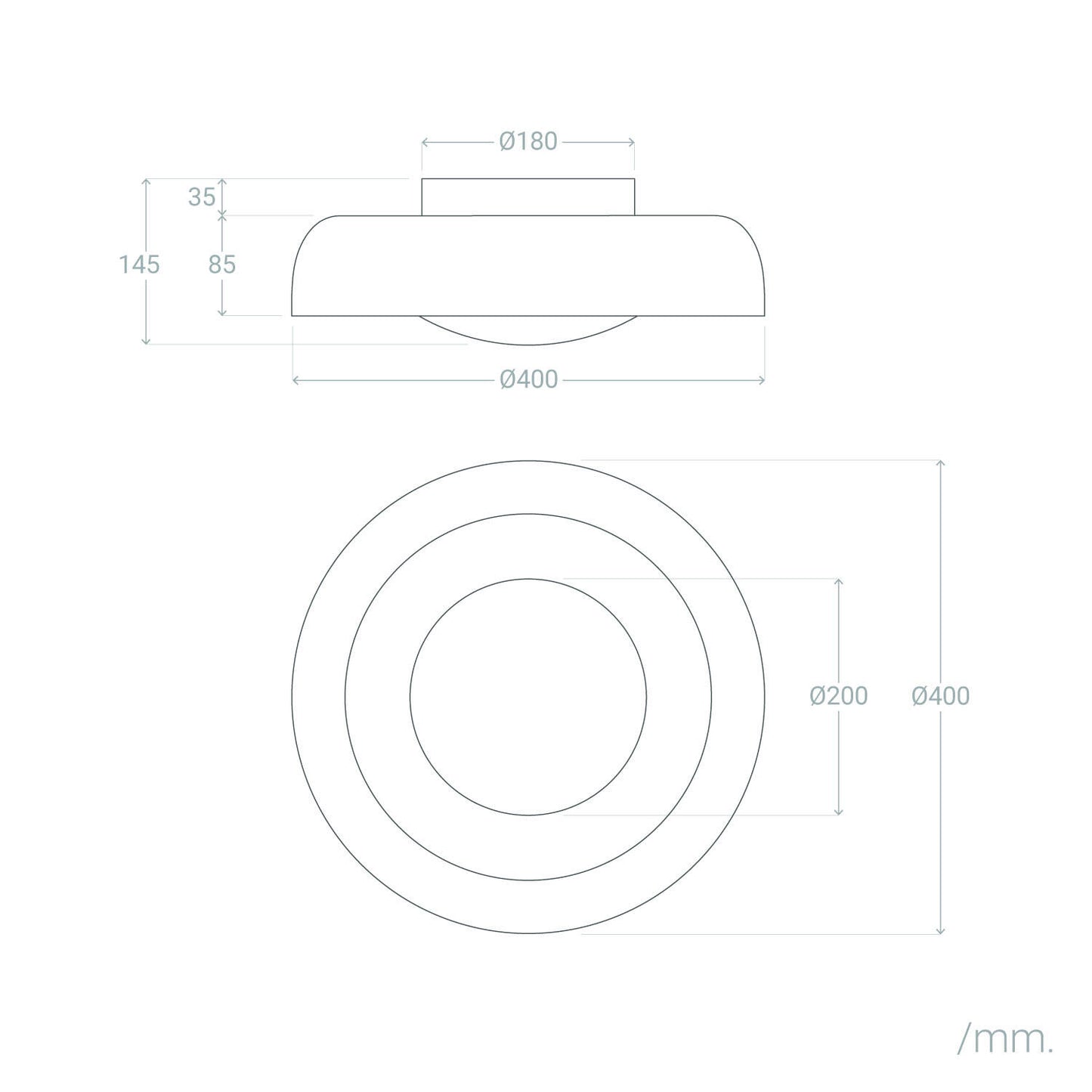 Plafón de Techo LED 20W Acero Duval