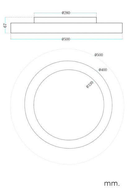 Plafón de Techo LED 30W Acero Bombalot Ø500 mm