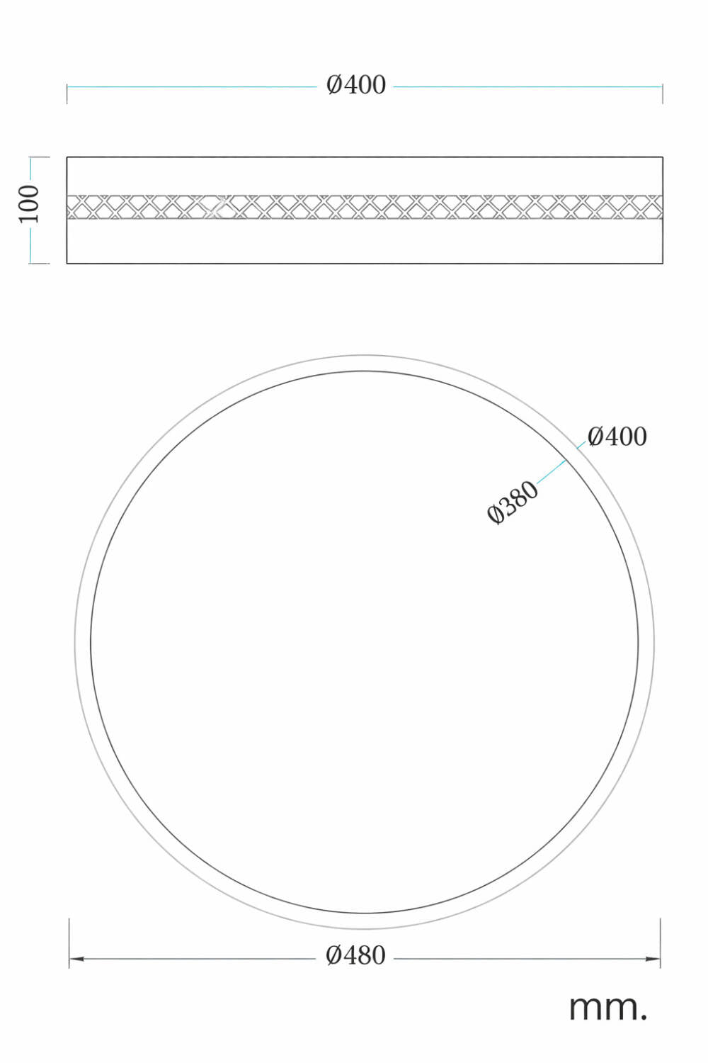 Plafón de Techo LED 30W Acero Walital S