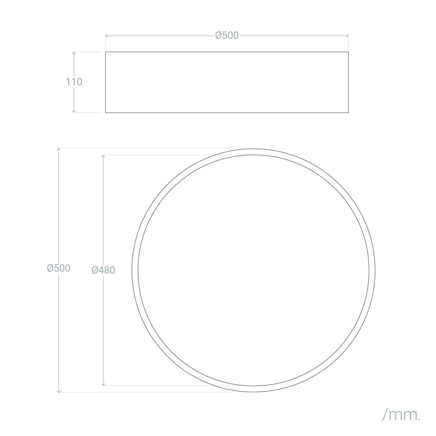 Plafón de Techo LED 40W Acero Talagapa L Ø500 mm
