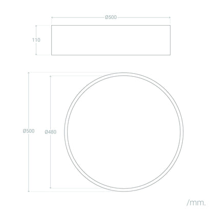 Plafón de Techo LED 40W Acero Talagapa L Ø500 mm