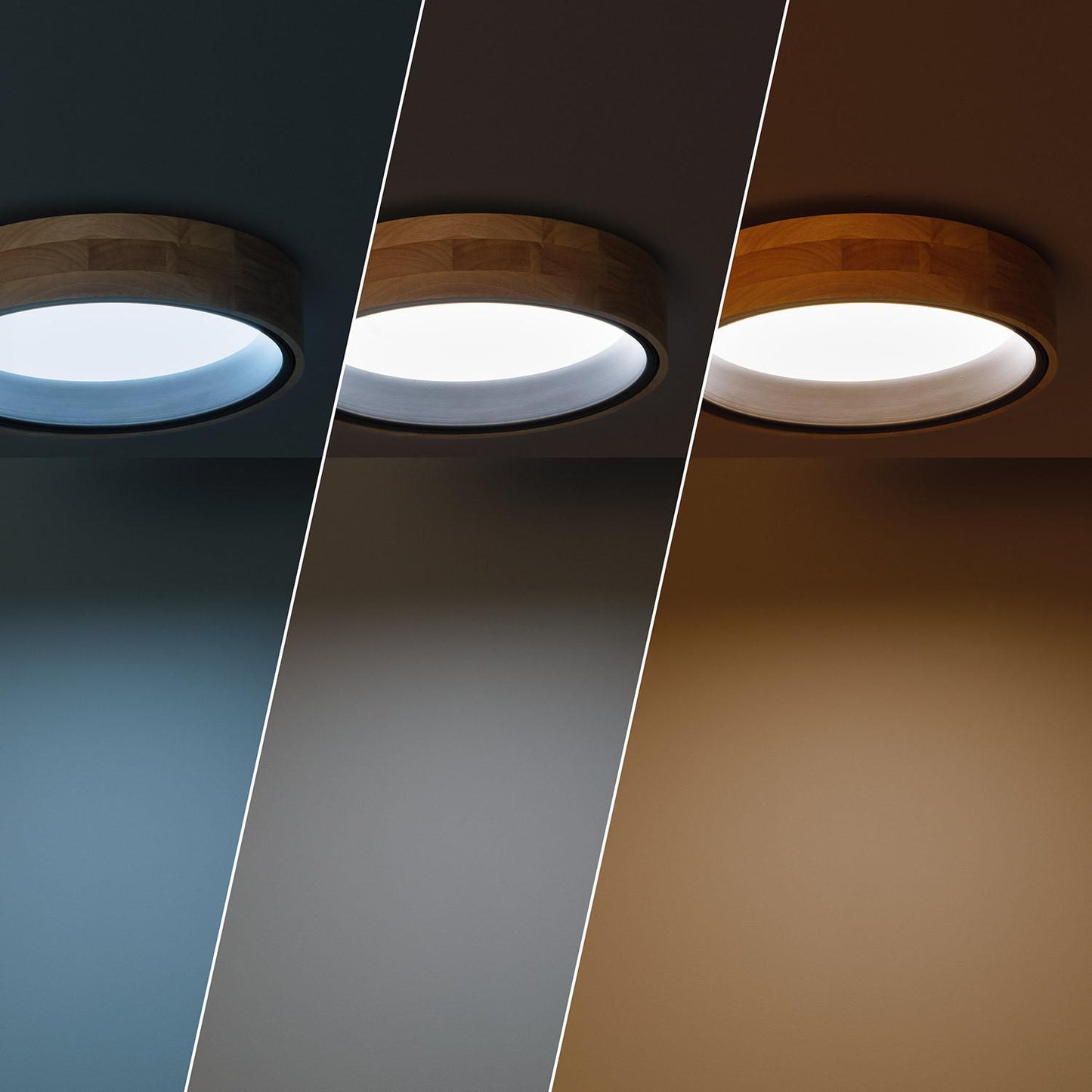 Plafón LED 15W Circular Madera y Aluminio Ø370 mm CCT Seleccionable Dari