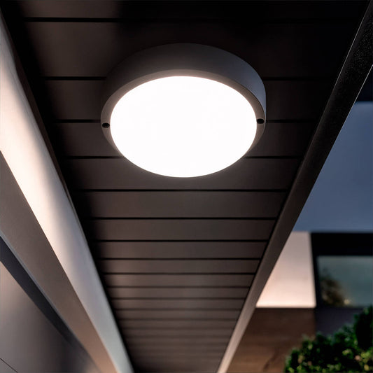 Plafón LED 15W Circular para Exterior Ø140 mm IP65 Hublot Black