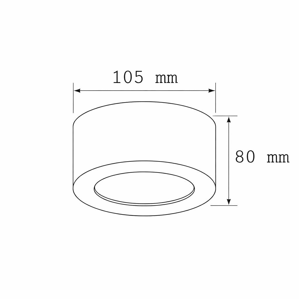 Plafón LED 8W Circular Aluminio Luz Indirecta Ø105 mm Tokkai