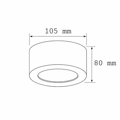 Plafón LED 8W Circular Aluminio Luz Indirecta Ø105 mm Tokkai