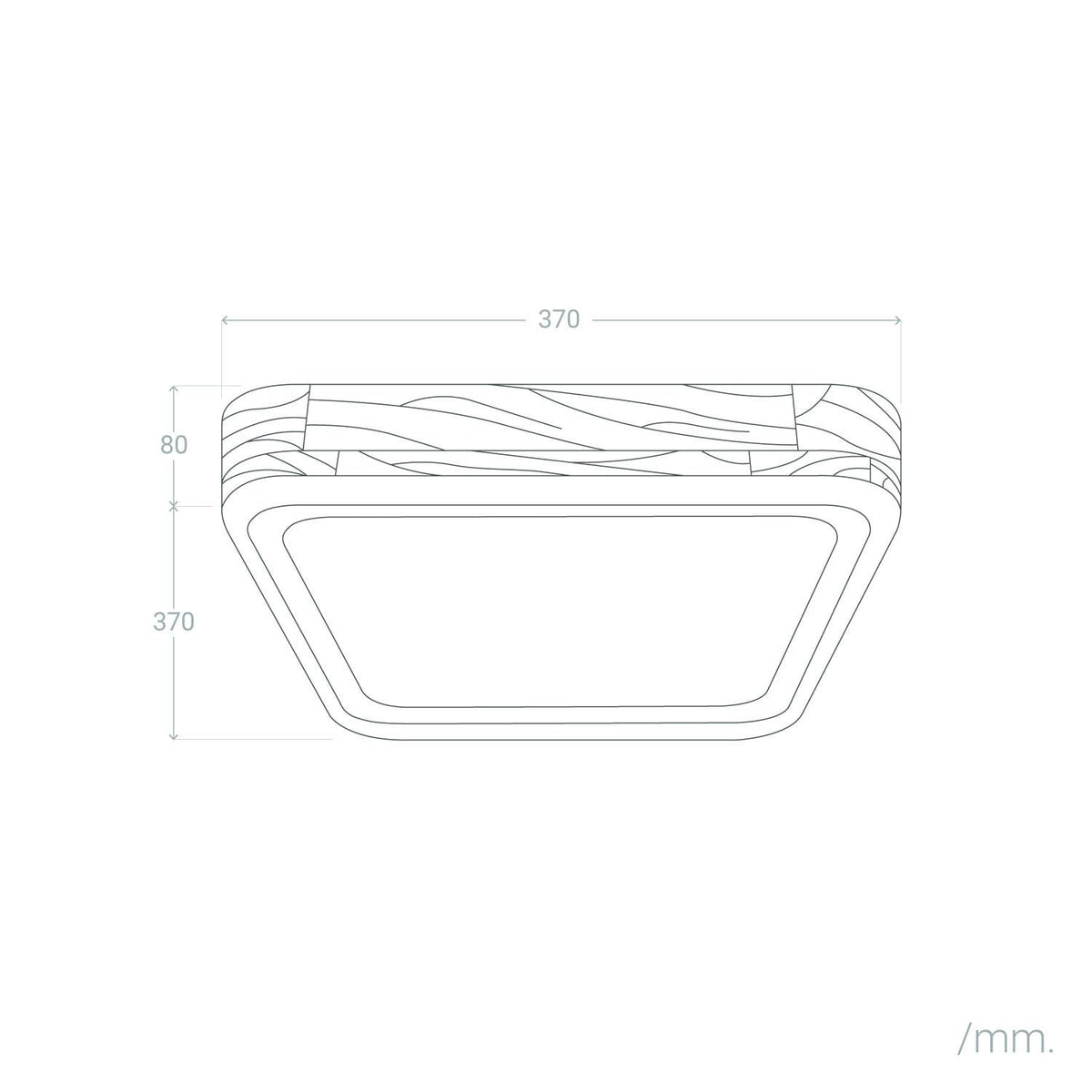 Plafón LED 15W Cuadrado Madera y Aluminio 370x370 mm CCT Seleccionable Dari