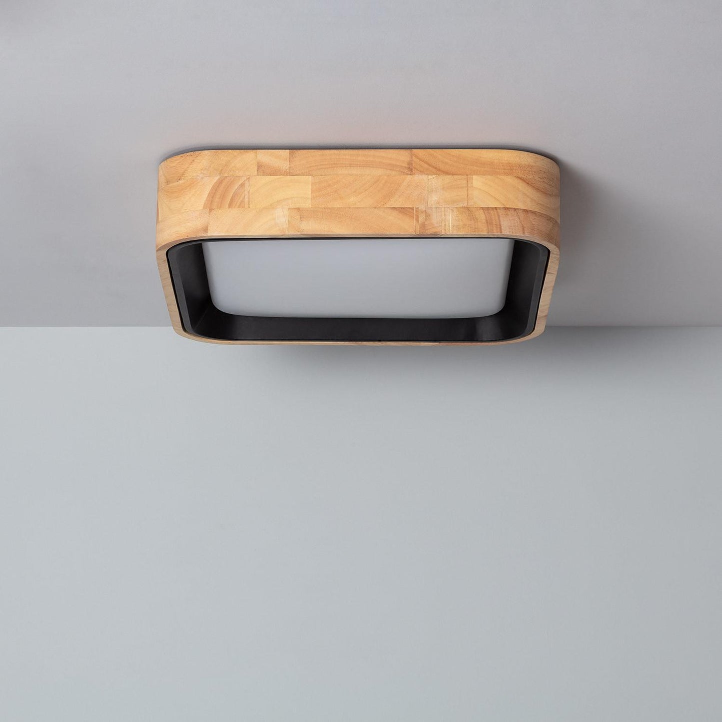 Plafón LED 15W Cuadrado Madera y Aluminio 370x370 mm CCT Seleccionable Dari