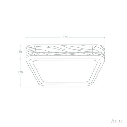 Plafón LED 15W Cuadrado Madera y Aluminio 370x370 mm CCT Seleccionable Dari