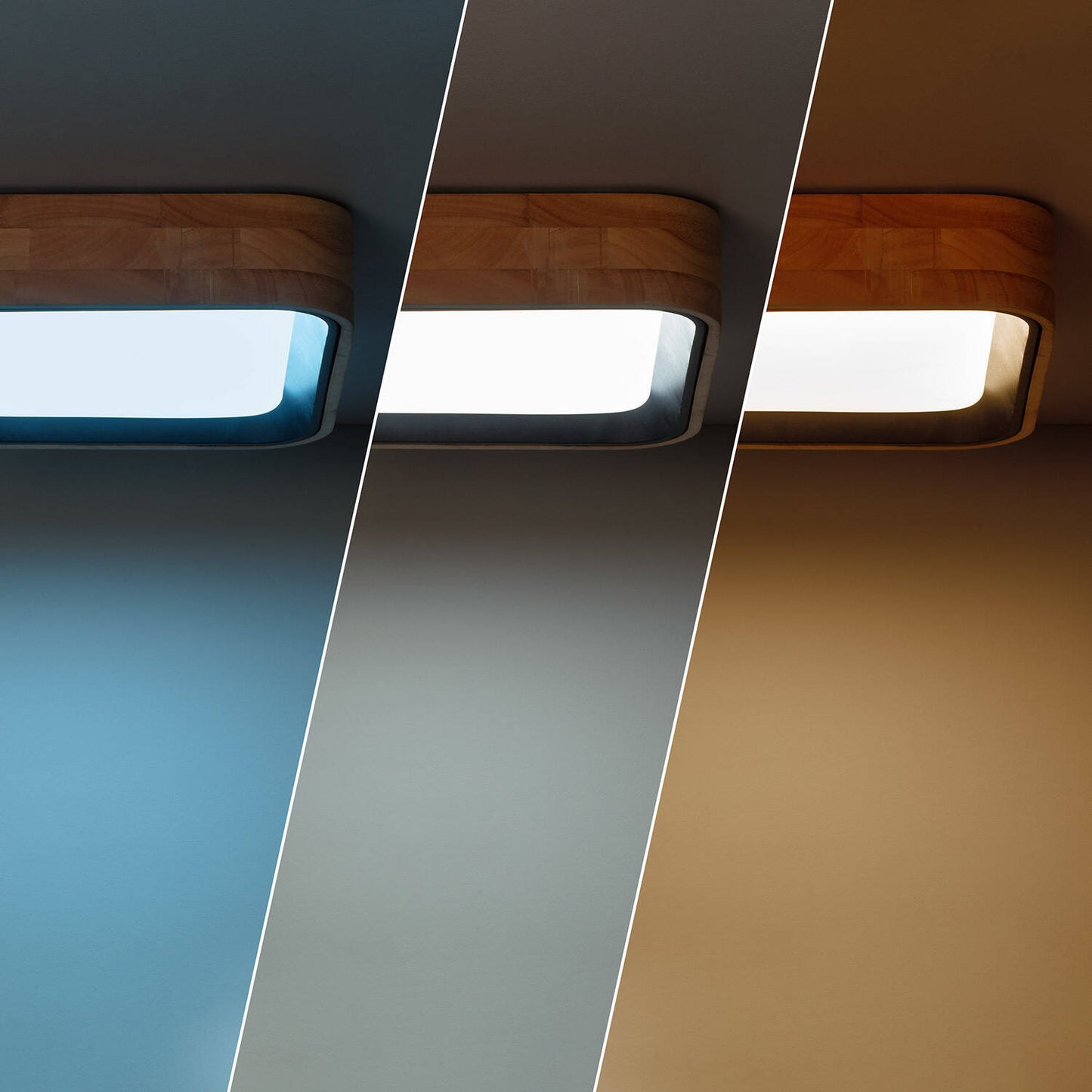 Plafón LED 15W Cuadrado Madera y Aluminio 370x370 mm CCT Seleccionable Dari
