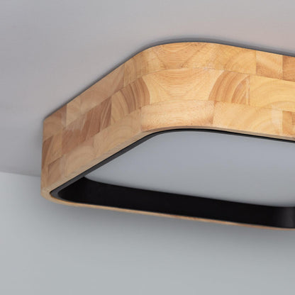 Plafón LED 15W Cuadrado Madera y Aluminio 370x370 mm CCT Seleccionable Dari