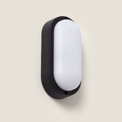 Plafón LED 15W Oval para Exterior 85x173 mm IP65 Hublot Black