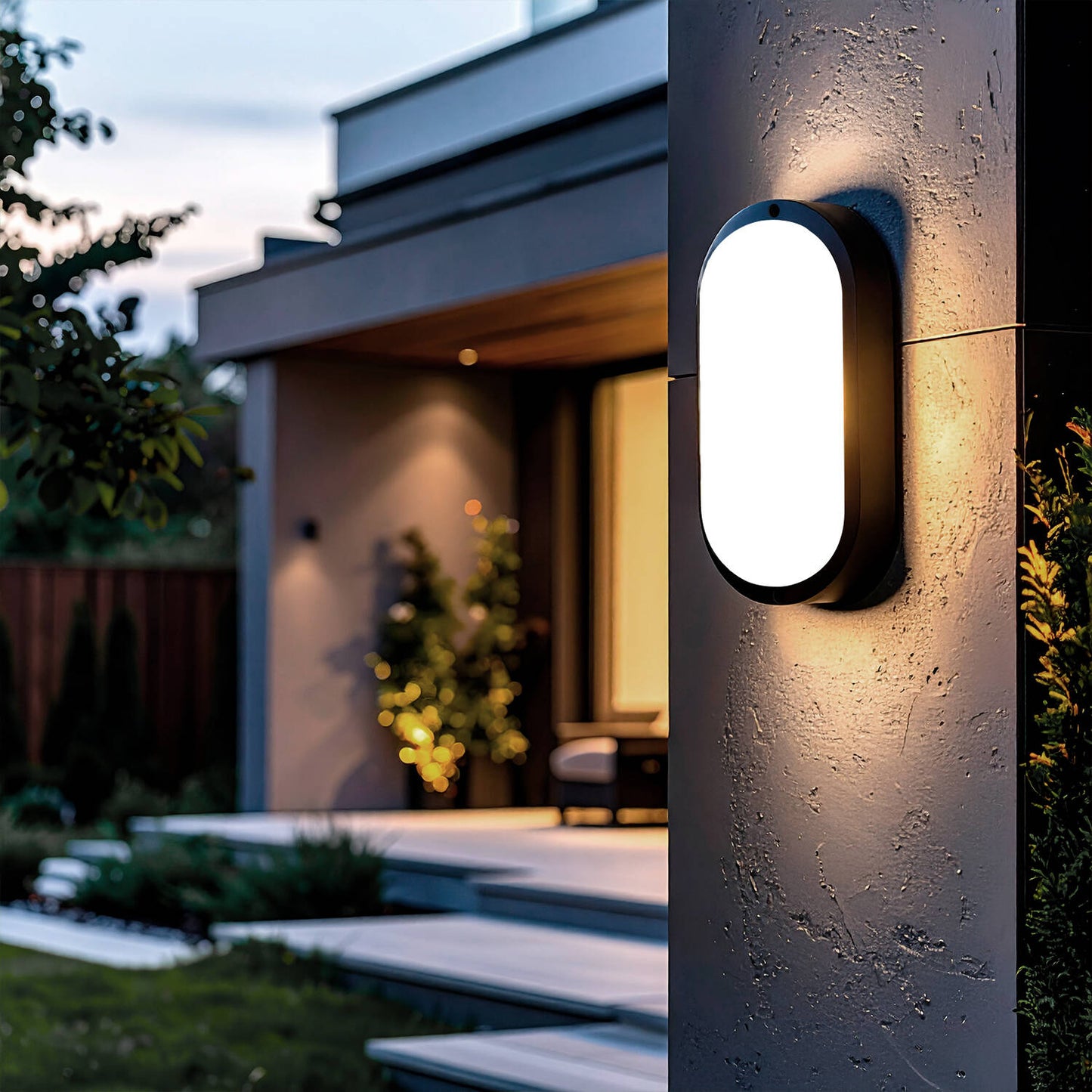 Plafón LED 15W Oval para Exterior 85x173 mm IP65 Hublot Black