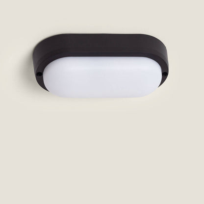Plafón LED 15W Oval para Exterior 85x173 mm IP65 Hublot Black