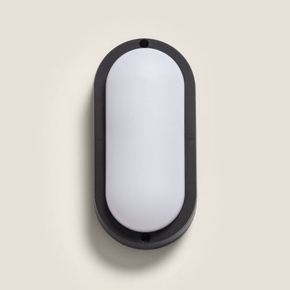 Plafón LED 15W Oval para Exterior 85x173 mm IP65 Hublot Black