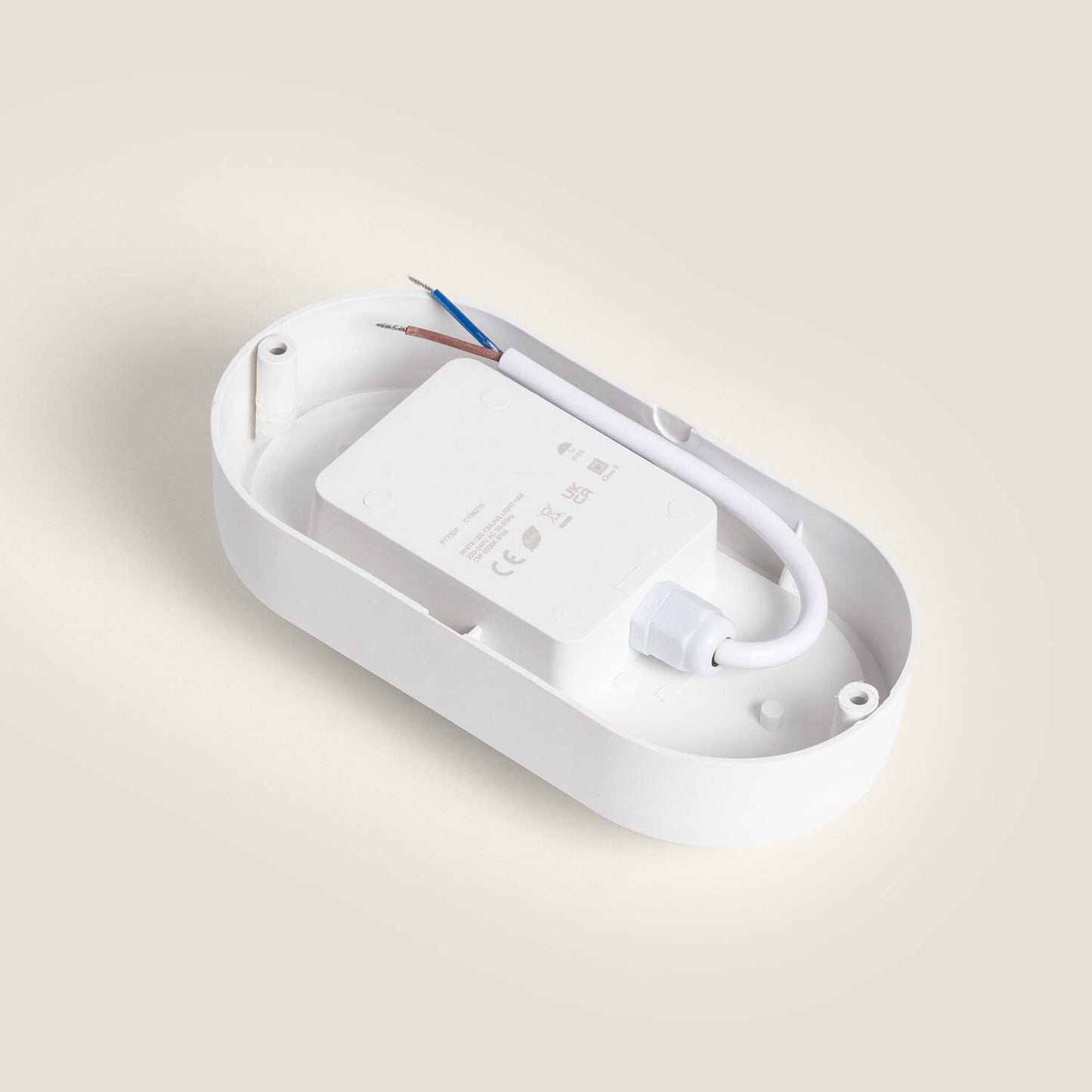 Plafón LED 15W Oval para Exterior 85x173 mm IP65 Hublot White
