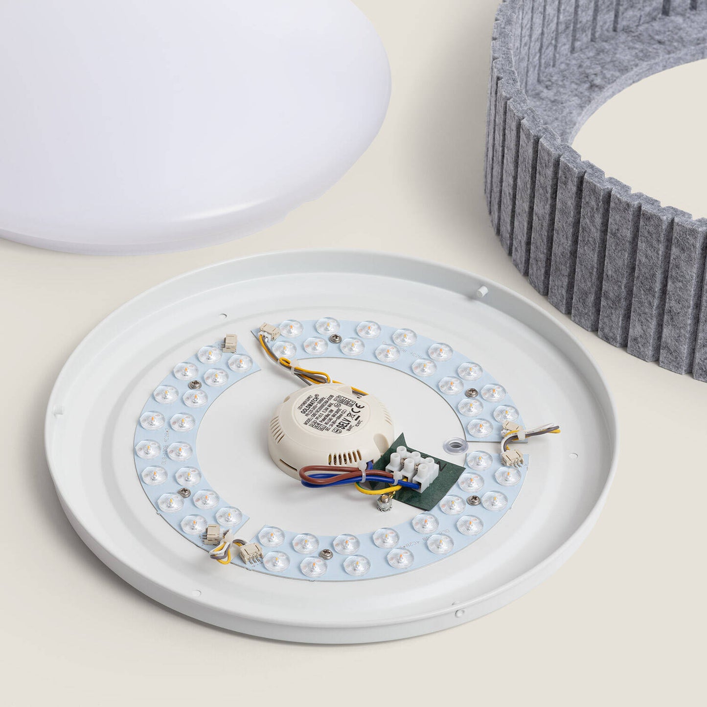 Plafón LED Acústico 18W Circular Fieltro Ø400 mm CCT Seleccionable Kaptyn