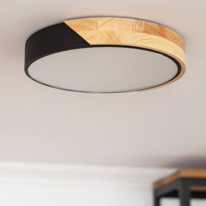 Plafón LED 18W Circular Madera y Aluminio Ø320 mm CCT Seleccionable Semi-Dari