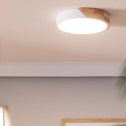 Plafón LED 18W Circular Madera y Aluminio Ø320 mm CCT Seleccionable Semi-Dari