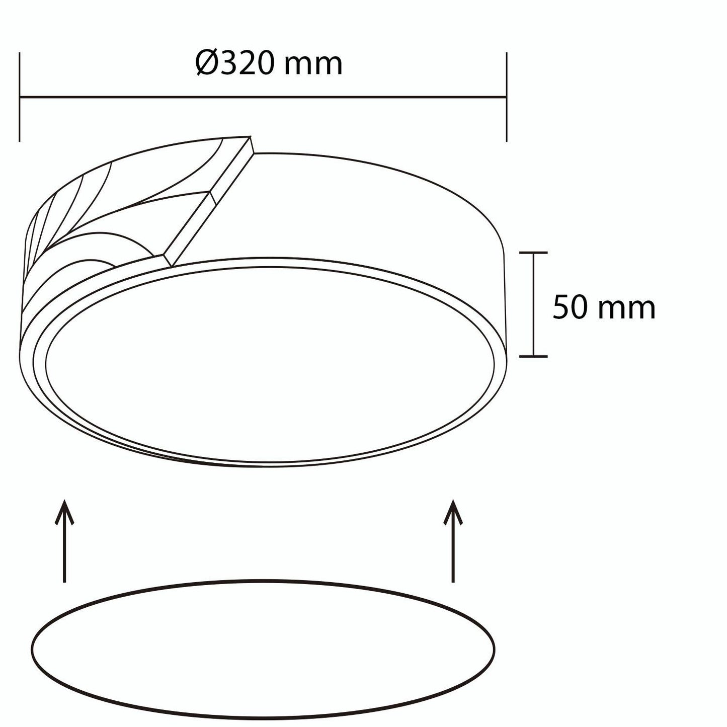 Plafón LED 18W Circular Madera y Aluminio Ø320 mm CCT Seleccionable Semi-Dari