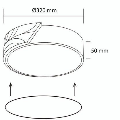 Plafón LED 18W Circular Madera y Aluminio Ø320 mm CCT Seleccionable Semi-Dari