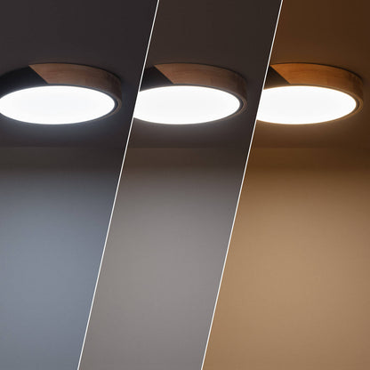 Plafón LED 18W Circular Madera y Aluminio Ø320 mm CCT Seleccionable Semi-Dari