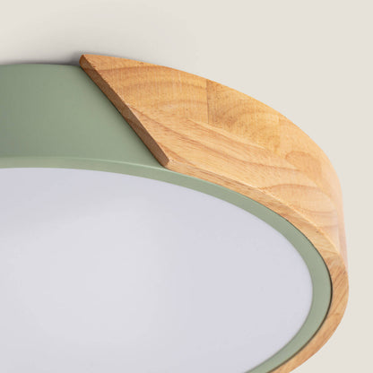Plafón LED 18W Circular Madera y Aluminio Ø320 mm CCT Seleccionable Semi-Dari