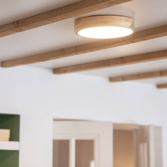 Plafón LED 18W Circular Madera y Aluminio Ø320 mm CCT Seleccionable Semi-Dari