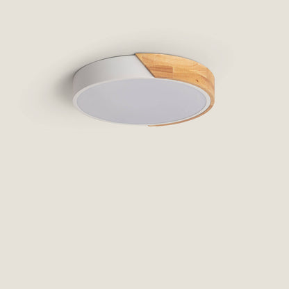 Plafón LED 18W Circular Madera y Aluminio Ø320 mm CCT Seleccionable Semi-Dari