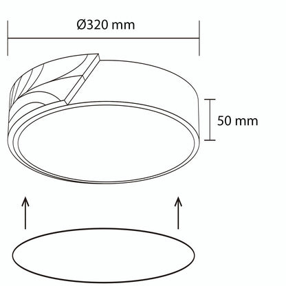 Plafón LED 18W Circular Madera y Aluminio Ø320 mm CCT Seleccionable Semi-Dari