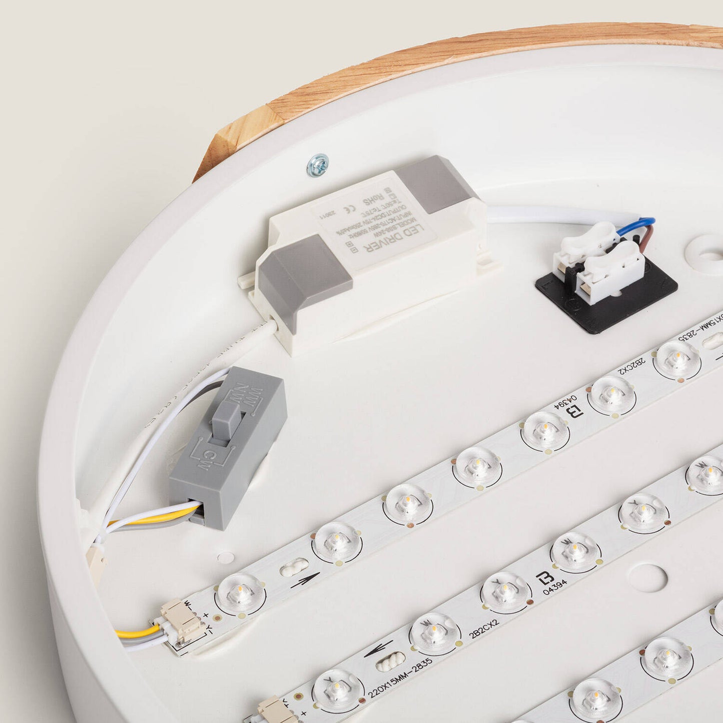 Plafón LED 18W Circular Madera y Aluminio Ø320 mm CCT Seleccionable Semi-Dari