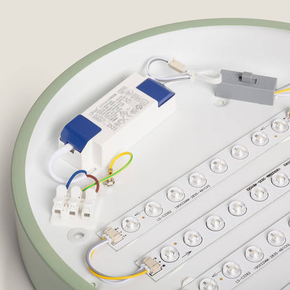 Plafón LED 18W Circular Madera y Aluminio Ø320 mm CCT Seleccionable Semi-Dari