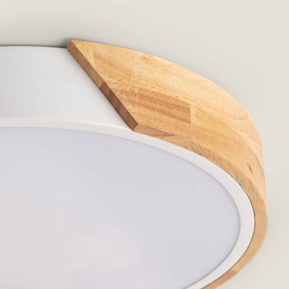 Plafón LED 18W Circular Madera y Aluminio Ø320 mm CCT Seleccionable Semi-Dari