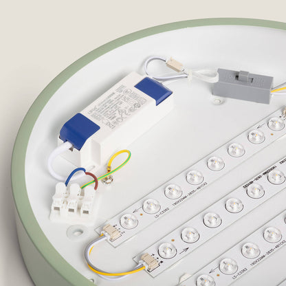 Plafón LED 18W Circular Madera y Aluminio Ø320 mm CCT Seleccionable Semi-Dari