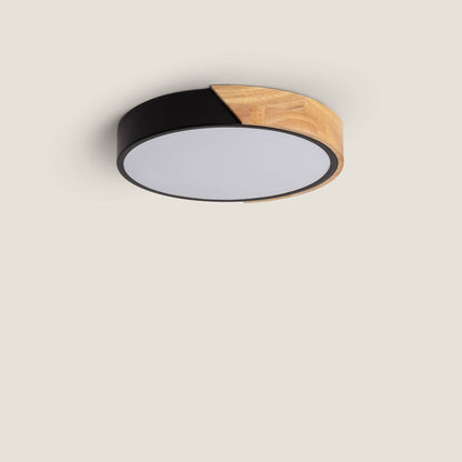 Plafón LED 18W Circular Madera y Aluminio Ø320 mm CCT Seleccionable Semi-Dari