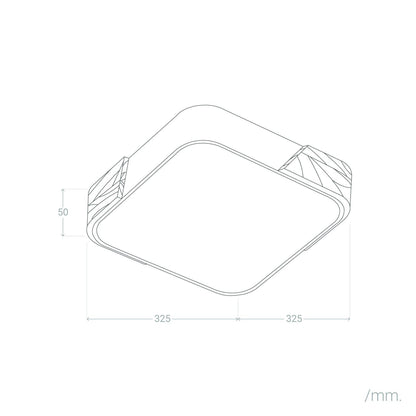 Plafón LED 18W Cuadrado Madera y Aluminio 325x325 mm CCT Seleccionable Semi-Dari