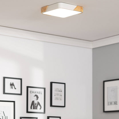 Plafón LED 18W Cuadrado Madera y Aluminio 325x325 mm CCT Seleccionable Semi-Dari