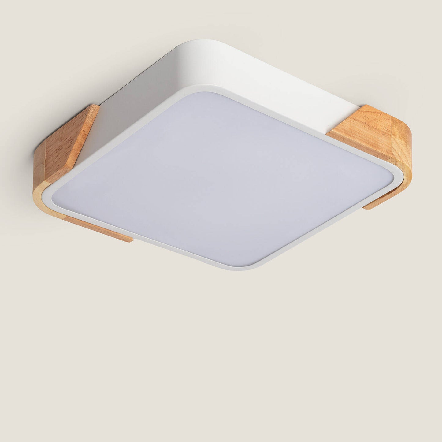 Plafón LED 18W Cuadrado Madera y Aluminio 325x325 mm CCT Seleccionable Semi-Dari
