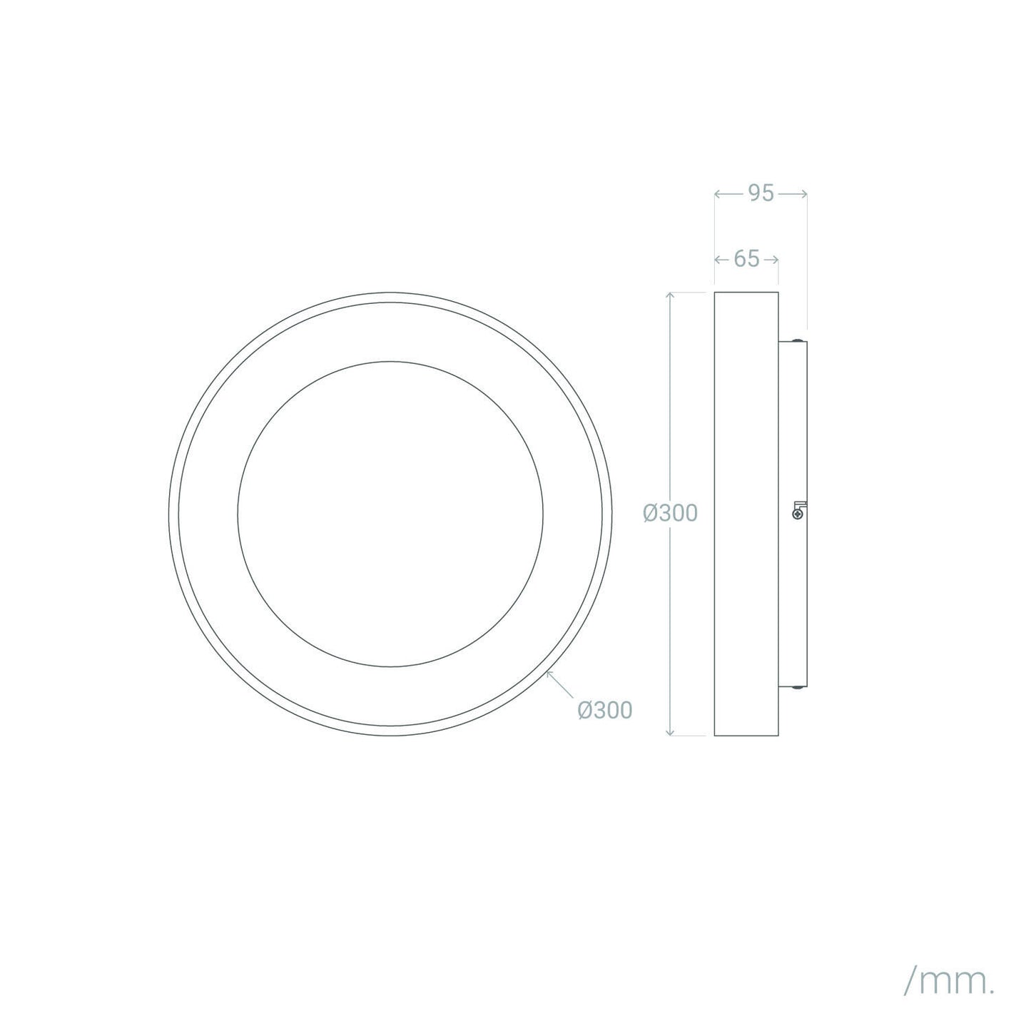 Plafón LED 20W Circular Aluminio Ø300 mm CCT Seleccionable Jacob